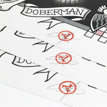 画像をギャラリービューアに読み込む, affiche tampon doberman
